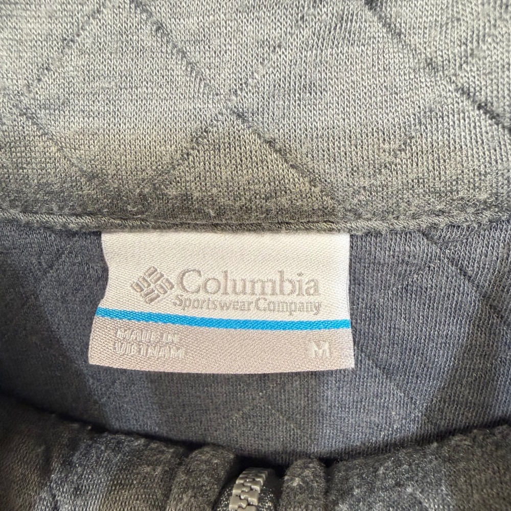 Columbia Quilted Pullover Women Size Medium Grey Quarter Zip Fleece - Picture 4 of 7